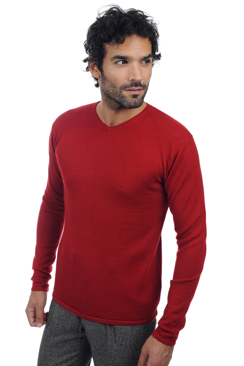 Baby Alpaga pull homme col v ethan rouge l
